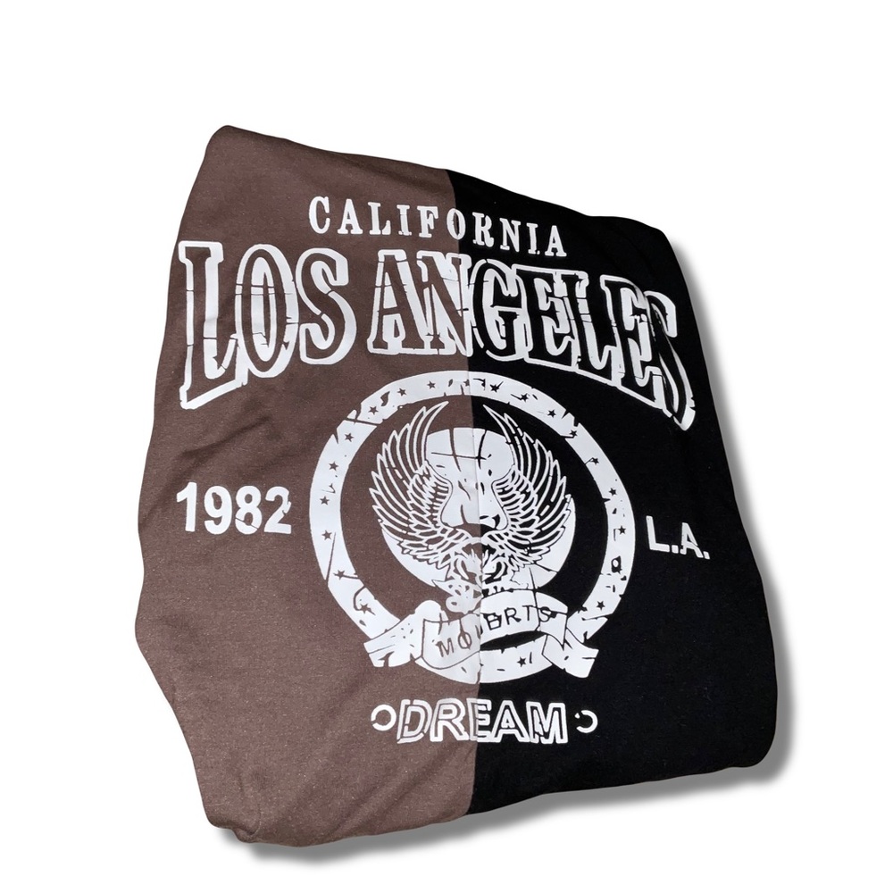 SHEIN Large Half/Half LA Brown and Black T Shirt